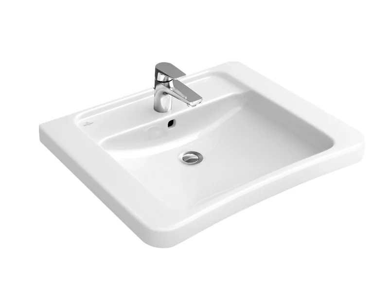 Раковина, Villeroy&Boch, ViCare, шгв 650*550*190, отверстия для смесителя-1, цвет-альпийский белый