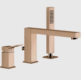 Смеситель для ванны и душа, Gessi, Rettangolo K, цвет-Copper PVD