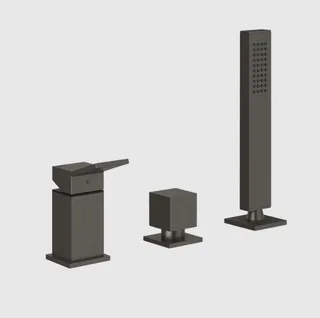 Смеситель для ванны и душа, Gessi, Rettangolo K, на 2 потребителя, цвет-Black Metal Brushed PVD — иконка