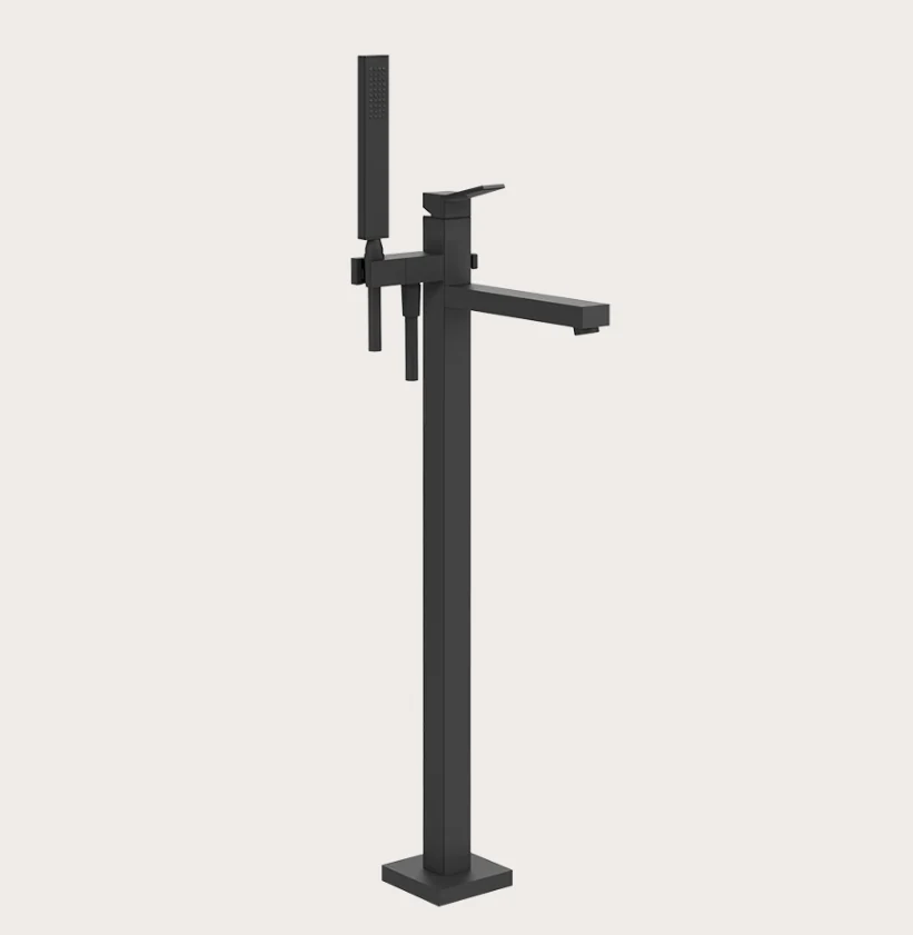 Смеситель для ванны и душа, Gessi, Rettangolo K, напольный, цвет-Black XL
