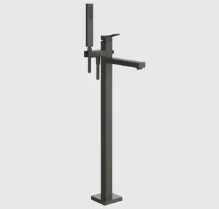 Смеситель для ванны и душа, Gessi, Rettangolo K, напольный, цвет-Black Metal Brushed PVD