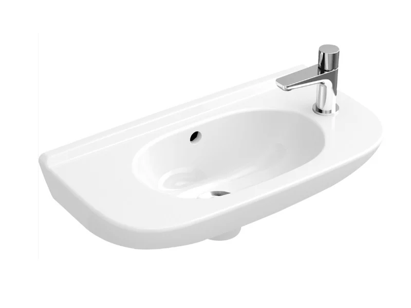 Раковина, Villeroy&Boch, O'Novo, шг 500*250, отверстия для смесителя-отсутствуют, цвет-альпийский белый