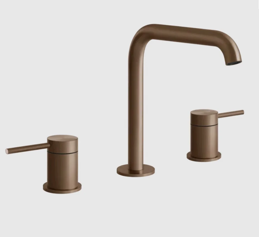 Смеситель для раковины, Gessi, 316 Flessa, цвет-Copper Brushed PVD