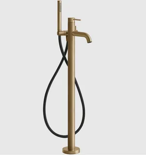 Смеситель для ванны и душа, Gessi, 316 Bath-Shower, напольный, цвет-Warm Bronze Brushed PVD