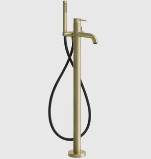 Смеситель для ванны и душа, Gessi, 316 Bath-Shower, напольный, цвет-Brushed Brass PVD — иконка