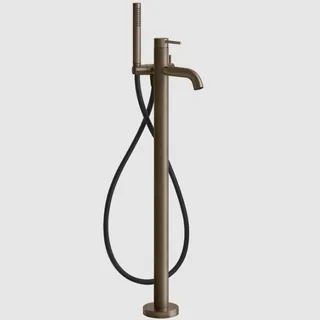Смеситель для ванны и душа, Gessi, 316 Bath-Shower, напольный, цвет-Coffee Bronze Brushed PVD — иконка