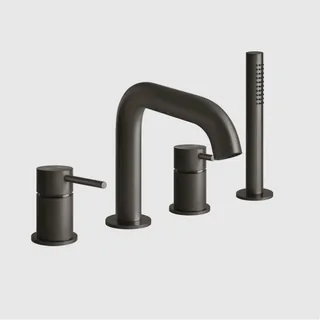Смеситель для ванны и душа, Gessi, 316 Bath-Shower, цвет-Black Metal Brushed PVD