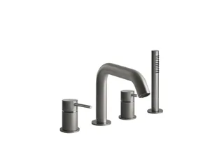 Смеситель для ванны и душа, Gessi, BATH316, цвет-Warm Steel Brushed PVD