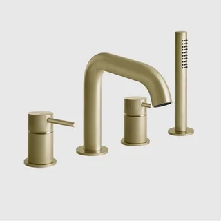 Смеситель для ванны и душа, Gessi, 316 Bath-Shower, цвет-Brushed Brass PVD