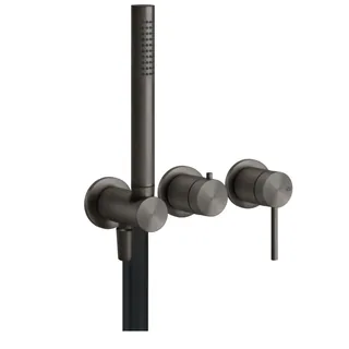 Смеситель для душа, Gessi, 316 Bath-Shower, на 2 потребителя, цвет-Black Metal Brushed PVD