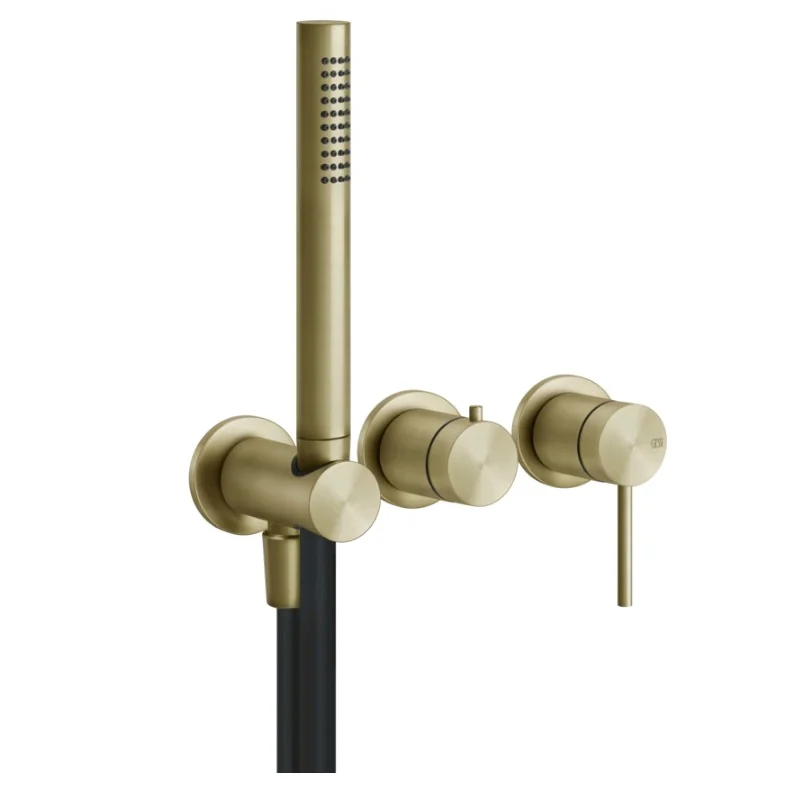 Смеситель для душа, Gessi, 316 Bath-Shower, на 2 потребителя, цвет-Brushed Brass PVD