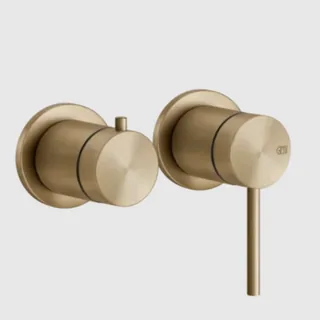 Смеситель для душа, Gessi, 316 Bath-Shower, на 2 потребителя, цвет-Warm Bronze Brushed PVD