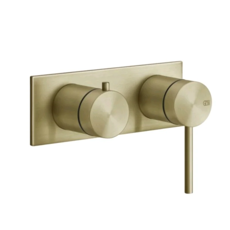Смеситель для душа, Gessi, 316 Bath-Shower, на 2 потребителя, цвет-Brushed Brass PVD