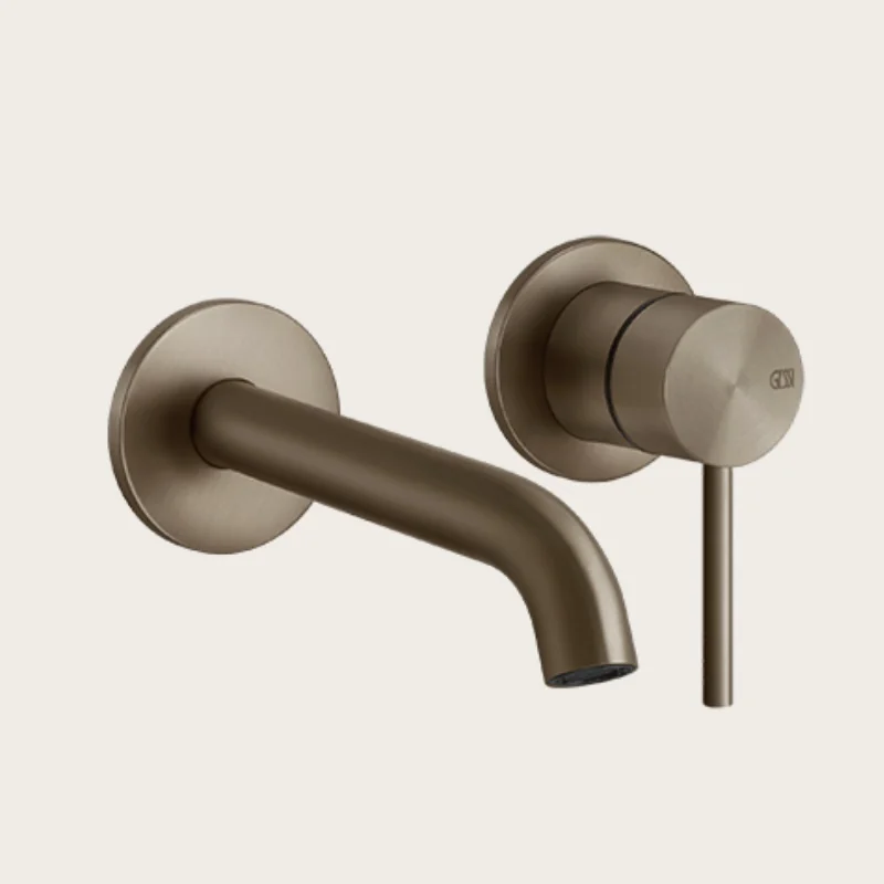 Смеситель для раковины, Gessi, 316 Flessa, настенный встраиваемый, цвет-Coffee Bronze Brushed PVD