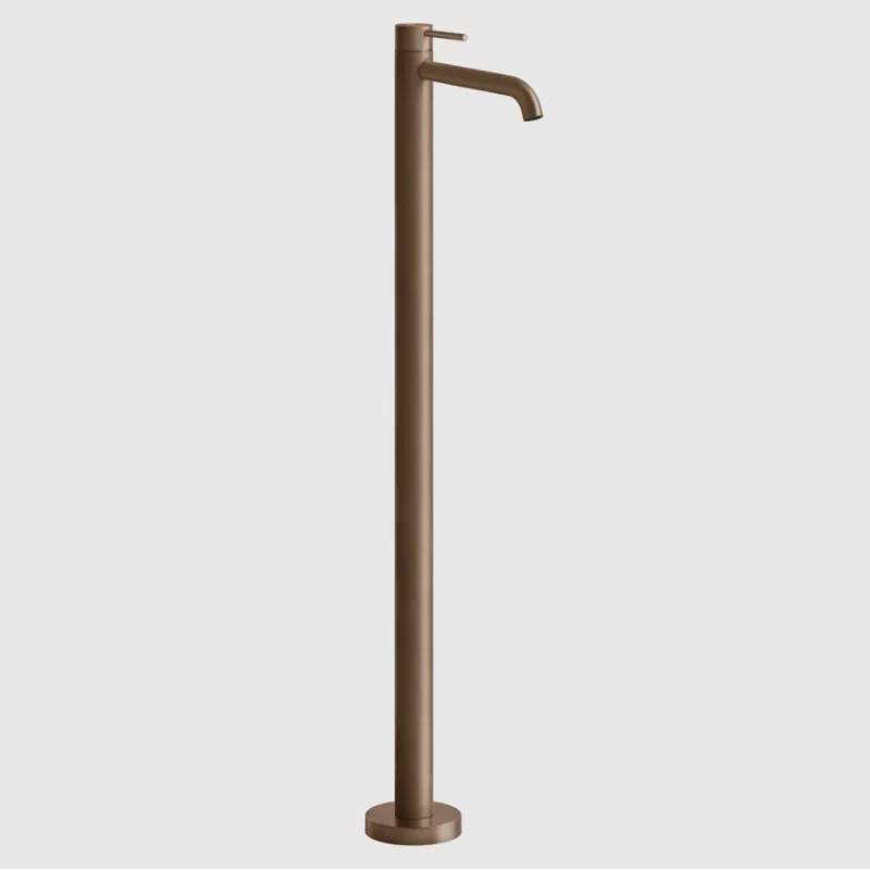 Смеситель для раковины, Gessi, 316 Flessa, напольный, цвет-Copper Brushed PVD