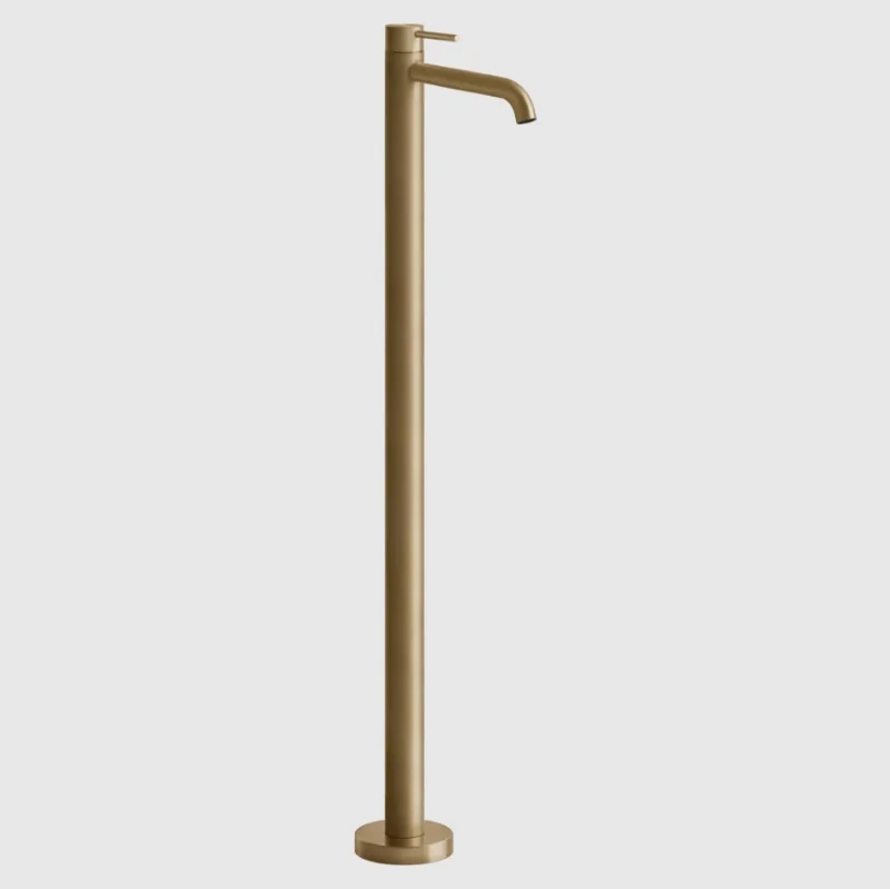 Смеситель для раковины, Gessi, 316 Flessa, напольный, цвет-Warm Bronze Brushed PVD