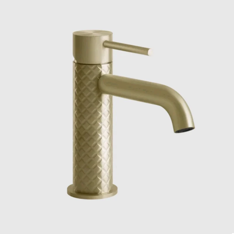 Смеситель для раковины, Gessi, 316 Intreccio, цвет-Brushed Brass PVD