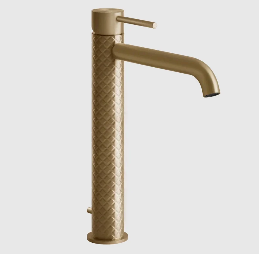 Смеситель для раковины, Gessi, 316 Intreccio, цвет-Warm Bronze Brushed PVD