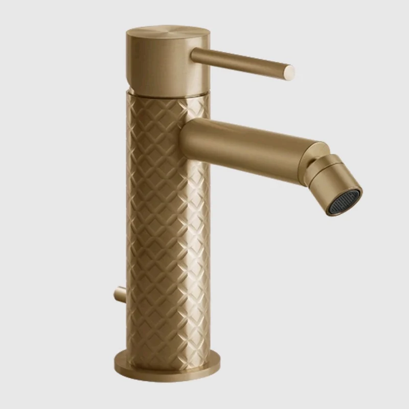Смеситель для биде, Gessi, 316 Intreccio, цвет-Warm Bronze Brushed PVD