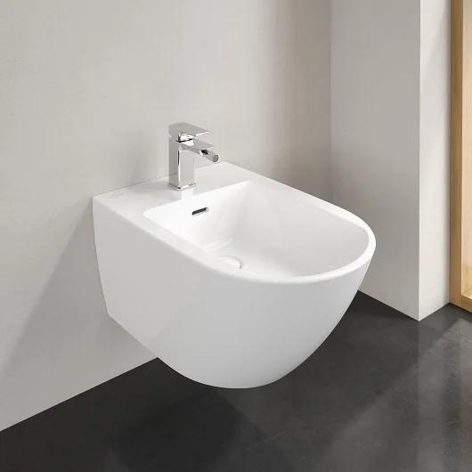 Биде, Villeroy&Boch, Antao, подвесной, шгв 375*560*270, CeramicPlus, цвет-альпийский белый
