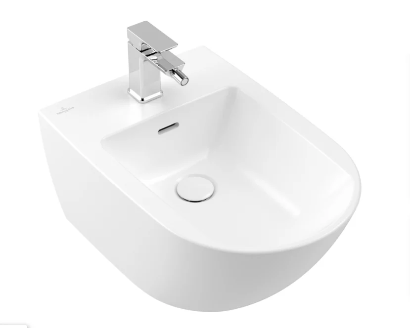 Биде, Villeroy&Boch, Antao, подвесной, шгв 375*560*270, CeramicPlus, цвет-Stone White