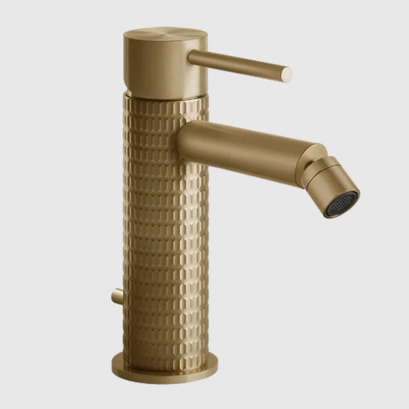 Смеситель для биде, Gessi, 316 Meccanica, цвет-Warm Bronze Brushed PVD