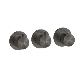 Смеситель для душа, Gessi, 316 Bath-Shower, на 2 потребителя, цвет-Black Metal Brushed PVD