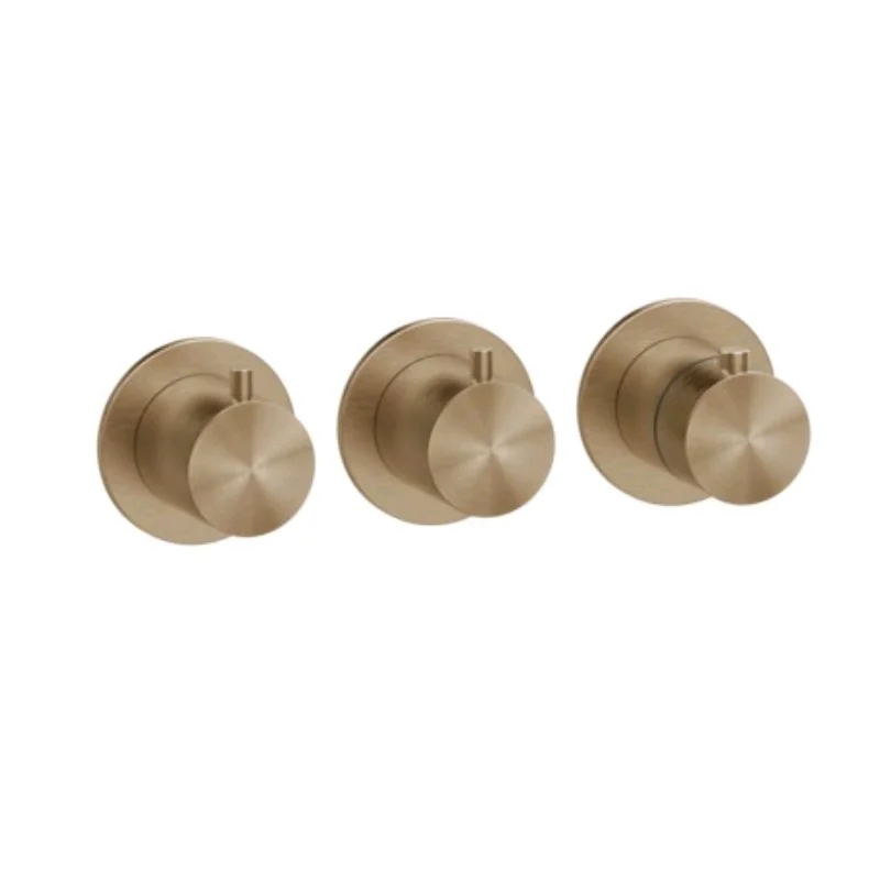 Смеситель для душа, Gessi, 316 Bath-Shower, на 2 потребителя, цвет-Warm Bronze Brushed PVD