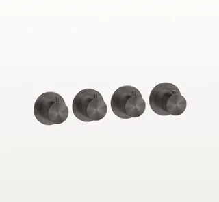 Смеситель для душа, Gessi, BATH-SHOWER 316, на 3 потребителя, цвет-Black Metal Brushed PVD