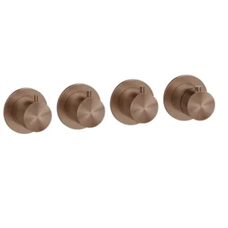 Смеситель для душа, Gessi, 316 Bath-Shower, на 3 потребителя, цвет-Copper Brushed PVD