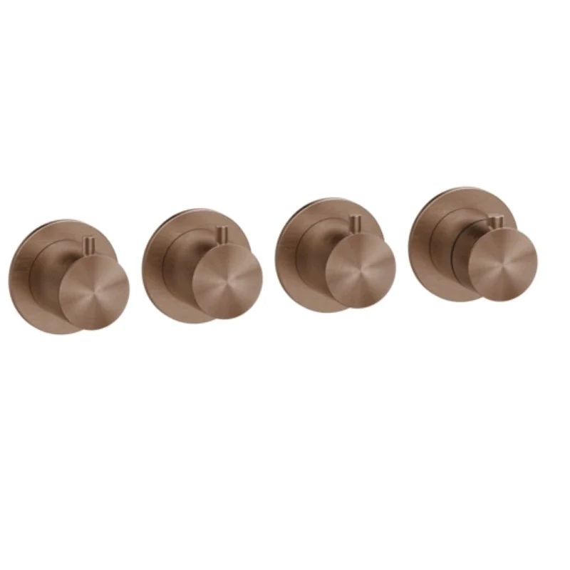 Смеситель для душа, Gessi, 316 Bath-Shower, на 3 потребителя, цвет-Copper Brushed PVD