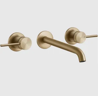 Смеситель для раковины, Gessi, 316 Trame, цвет-Warm Bronze Brushed PVD