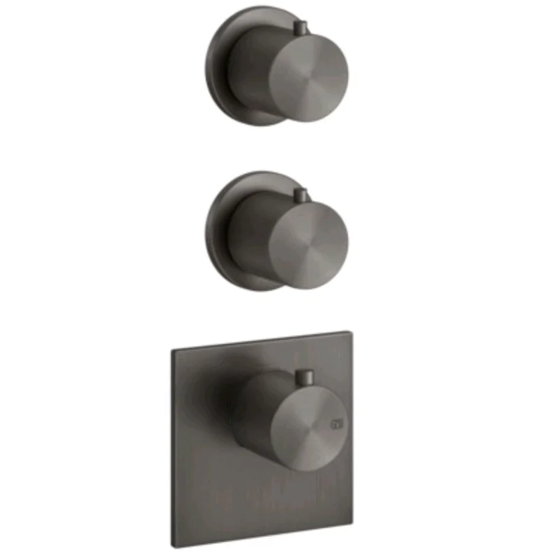 Смеситель для душа, Gessi, 316 Bath-Shower, на 2 потребителя, цвет-Black Metal Brushed PVD