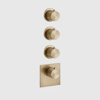 Смеситель для душа, Gessi, 316 Bath-Shower, на 3 потребителя, цвет-Warm Bronze Brushed PVD