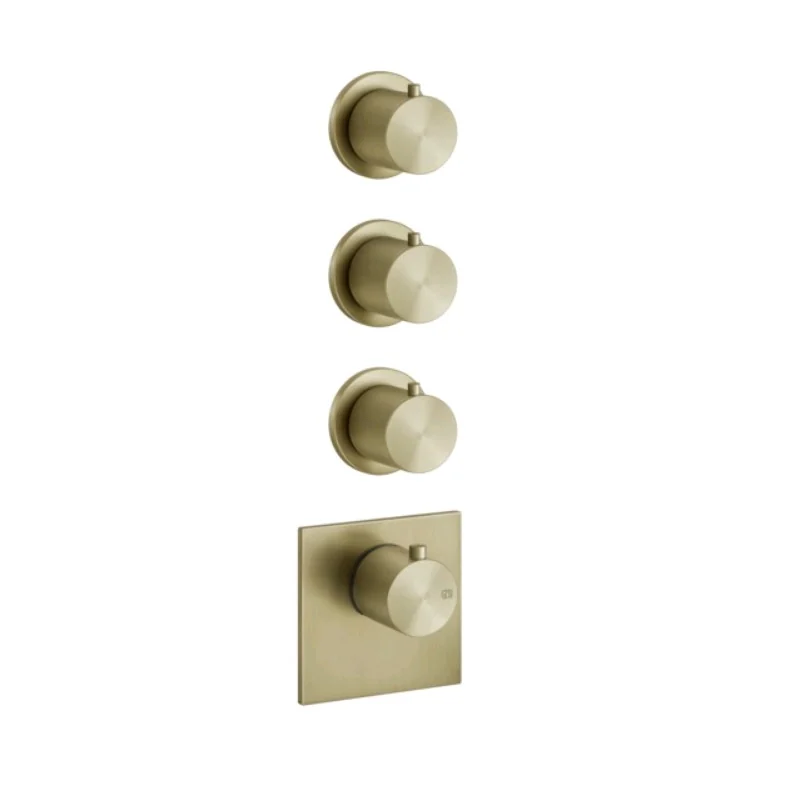 Смеситель для душа, Gessi, 316 Bath-Shower, на 3 потребителя, цвет-Brushed Brass PVD