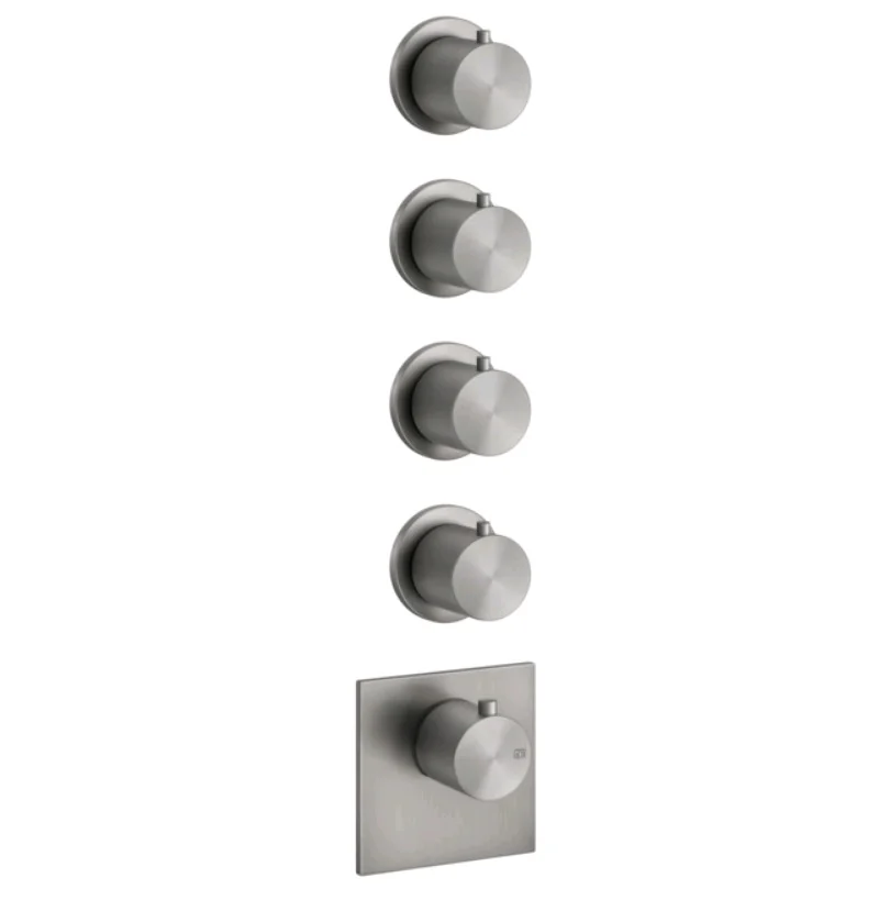 Смеситель для душа, Gessi, 316 Bath-Shower, на 4 потребителя, цвет-Steel Brushed