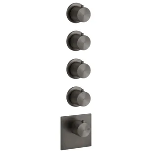 Смеситель для душа, Gessi, 316 Bath-Shower, на 4 потребителя, цвет-Black Metal Brushed PVD