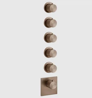 Смеситель для душа, Gessi, 316 Bath-Shower, на 5 потребителей, цвет-Copper Brushed PVD