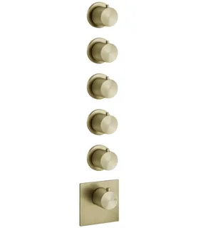 Смеситель для душа, Gessi, 316 Bath-Shower, на 5 потребителей, цвет-Brushed Brass PVD