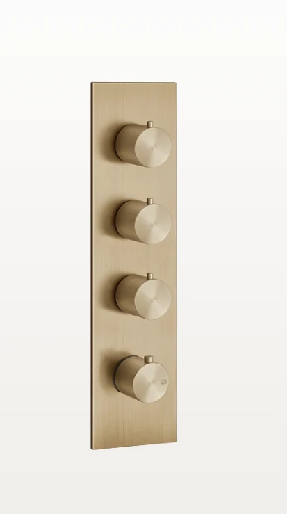 Смеситель для душа, Gessi, 316 Bath-Shower, на 3 потребителя, цвет-Warm Bronze Brushed PVD