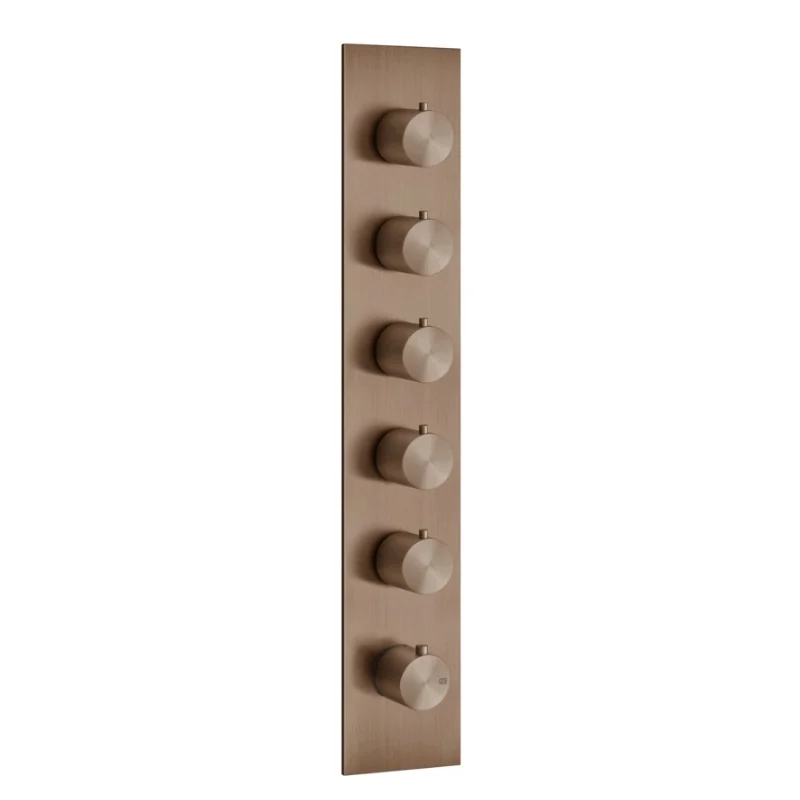 Смеситель для душа, Gessi, 316 Bath-Shower, на 5 потребителей, цвет-Copper Brushed PVD