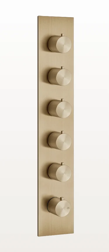 Смеситель для душа, Gessi, 316 Bath-Shower, на 5 потребителей, цвет-Warm Bronze Brushed PVD