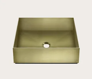Раковина, Gessi, шгв 400*400*125, отверстия для смесителя-отсутствуют, цвет-Brushed Brass PVD