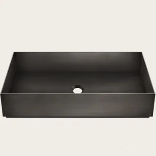 Раковина, Gessi, шгв 600*350*125, отверстия для смесителя-отсутствуют, цвет-Black Metal Brushed PVD