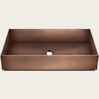 Раковина, Gessi, шгв 600*350*125, отверстия для смесителя-отсутствуют, цвет-Copper Brushed PVD