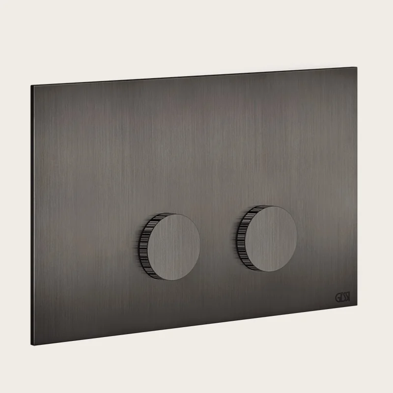 Клавиша смыва, Gessi, Ingranaggio, Rigato, для унитаза, шгв 213*17*145, цвет-Black Metal Brushed PVD