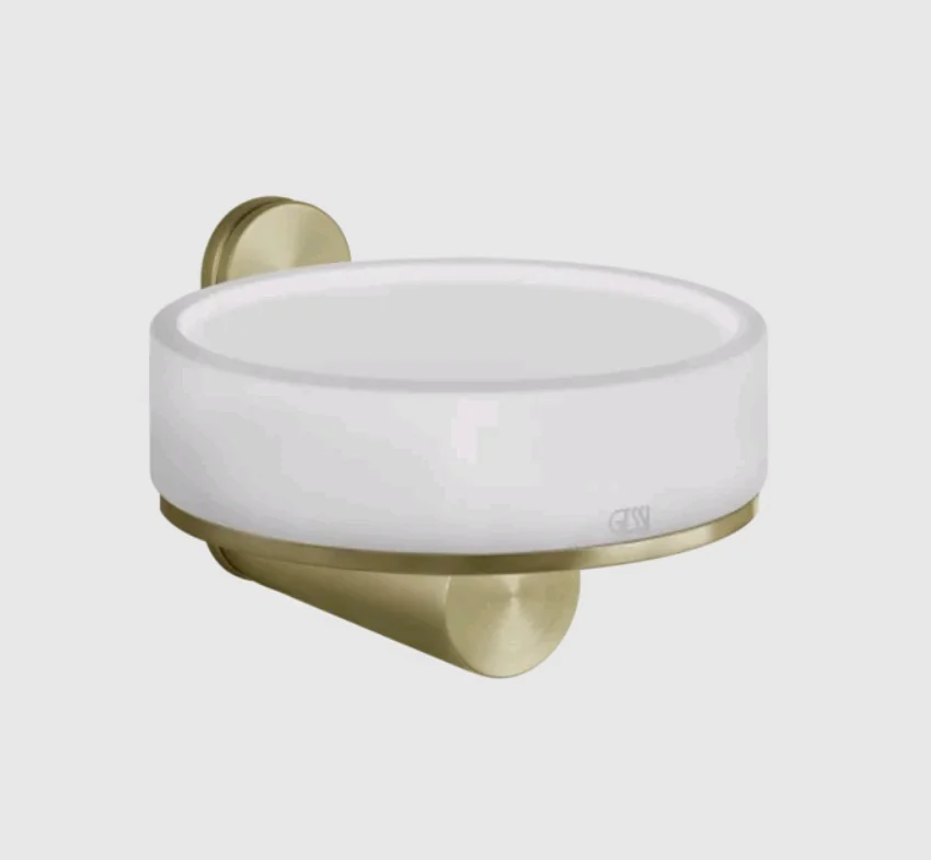 Мыльница, Gessi, 316, шгв 115*127.5*75, цвет-белый/Brushed Brass PVD