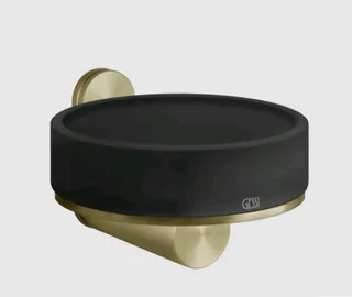 Мыльница, Gessi, 316, шгв 115*127.5*75, цвет-чёрный/Brushed Brass PVD