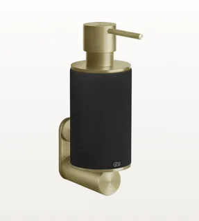 Дозатор для жидкого мыла, Gessi, 316, шгв 75*149*218, цвет дозатора/колбы-Brushed Brass PVD/черный
