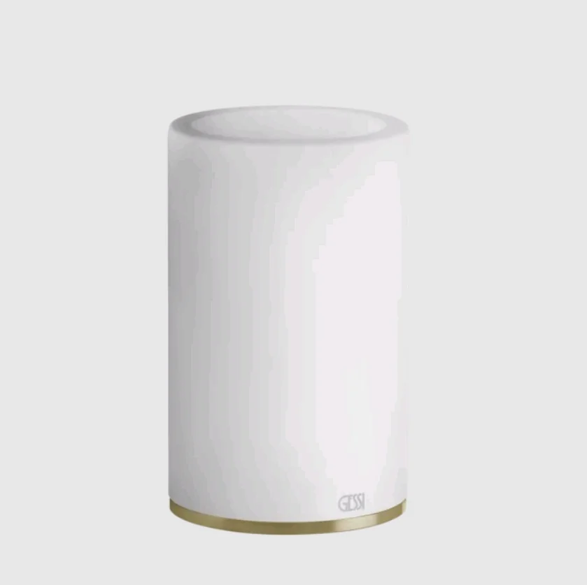 Стакан, Gessi, 316, шгв 75*75*126, цвет-белый/Brushed Brass PVD